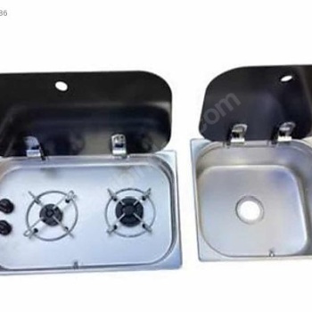 Univercal Cam Kapaklı 2li Ocak Evye Seti