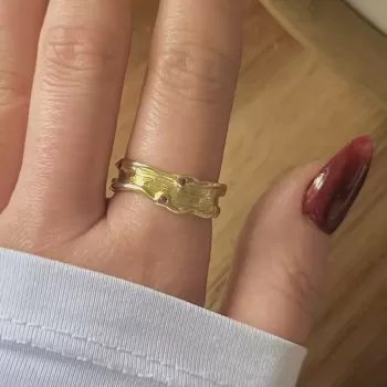 GOLD RUBY DETAIL VINTAGE YÜZÜK