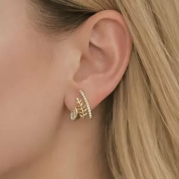 GOLD BAŞAK TAŞLI KÜPE