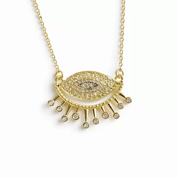 GOLD DANGLING EVIL EYE VIP KOLYE