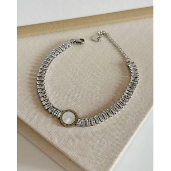 SİLVER ROMA HARF ÇELİK BİLEKLİK