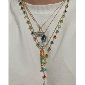 RENKLİ KIVRIK KOLYE