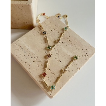 RENKLİ YONCA Y KOLYE