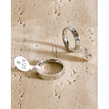 SİLVER VİDA TAŞLI KALIN YÜZÜK SİZE 8