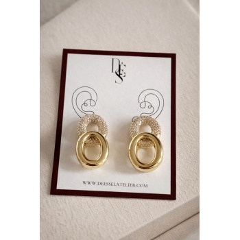 GOLD TAŞLI DOUBLE RING KÜPE