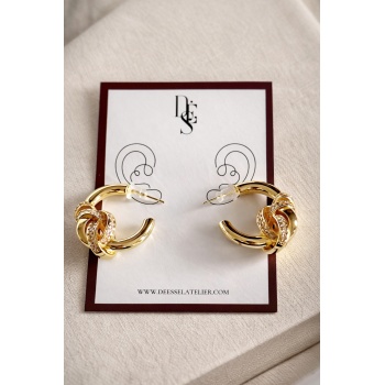 GOLD TAŞLI KNOTİA KÜPE