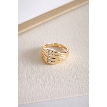 GOLD TAŞLI AXIS YÜZÜK