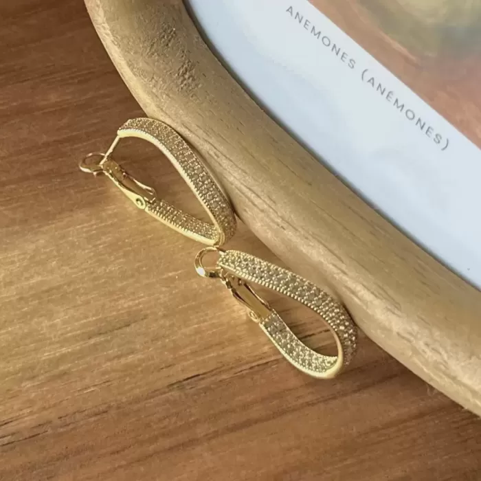 GOLD DALGALI HALKA KÜPE