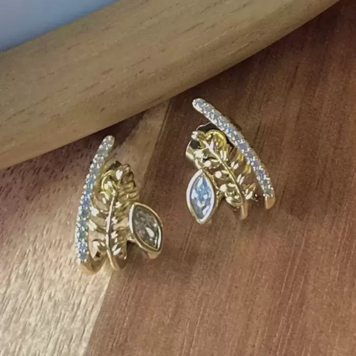 GOLD BAŞAK TAŞLI KÜPE