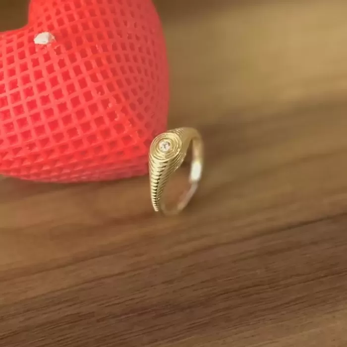 GOLD SPIRAL CRYSTAL YÜZÜK