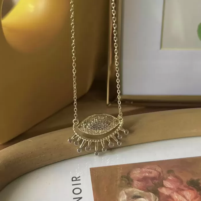 GOLD DANGLING EVIL EYE VIP KOLYE