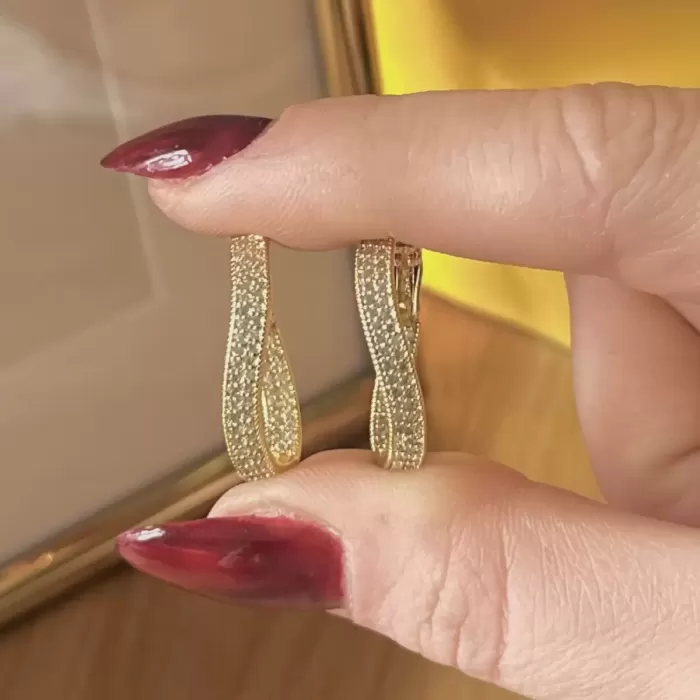 GOLD DALGALI HALKA KÜPE