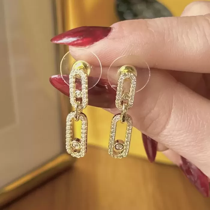 GOLD MESSİKA TAŞLI VIP KÜPE