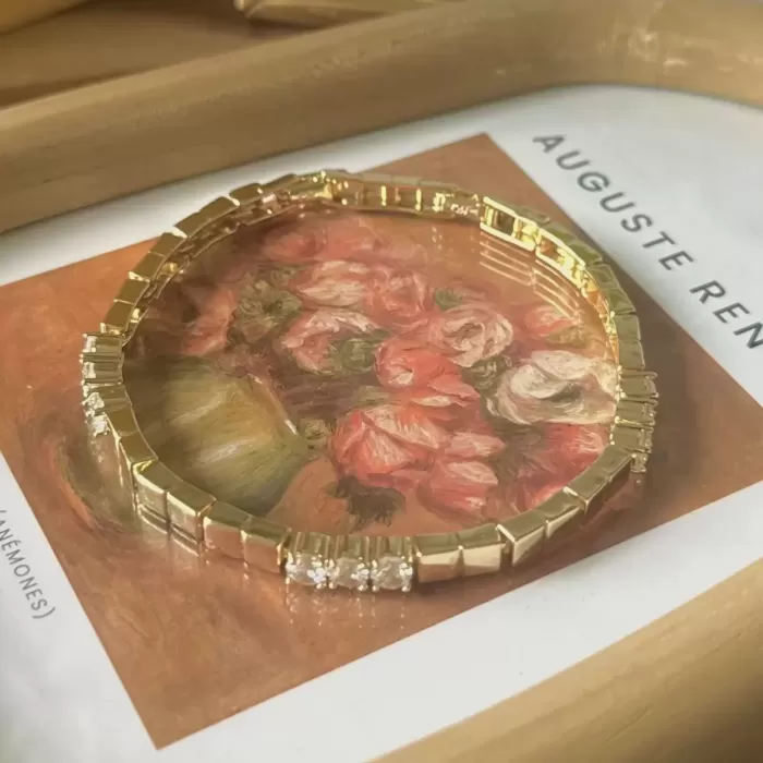 GOLD CRYSTAL SQUARE VIP BİLEKLİK