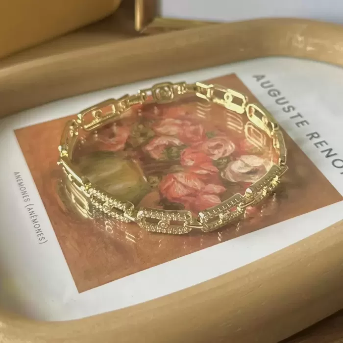 GOLD CRYSTAL LİNK VIP BİLEKLİK