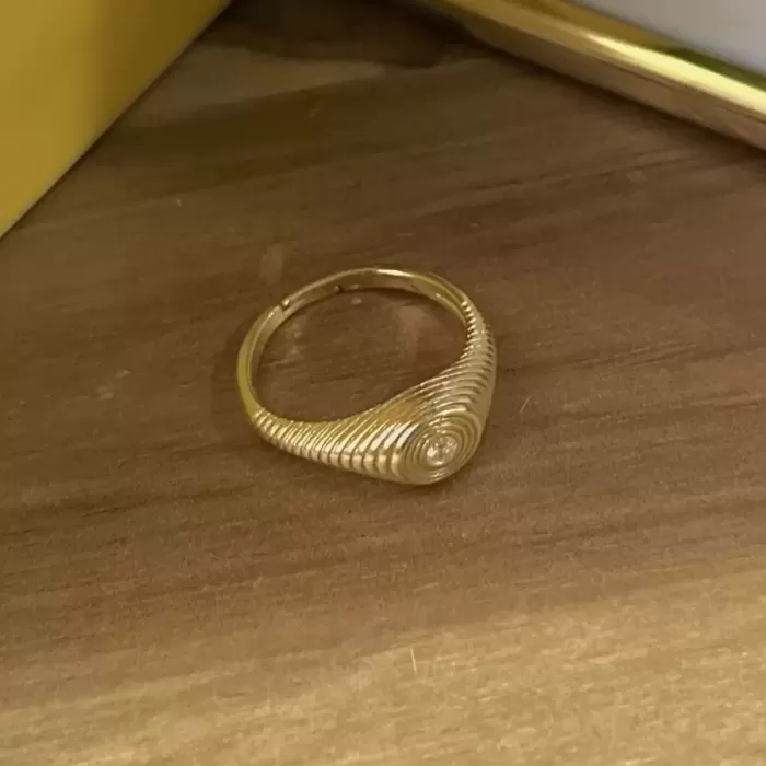 GOLD SPIRAL CRYSTAL YÜZÜK