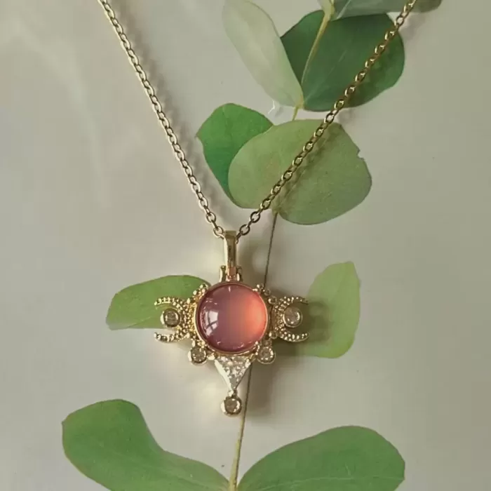 GOLD SUN&MOON VINTAGE KOLYE