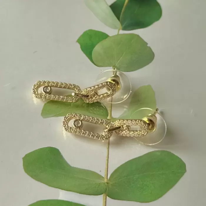 GOLD MESSİKA TAŞLI VIP KÜPE