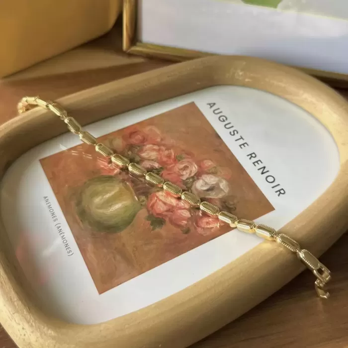 GOLD OVAL BEAD VIP BİLEKLİK