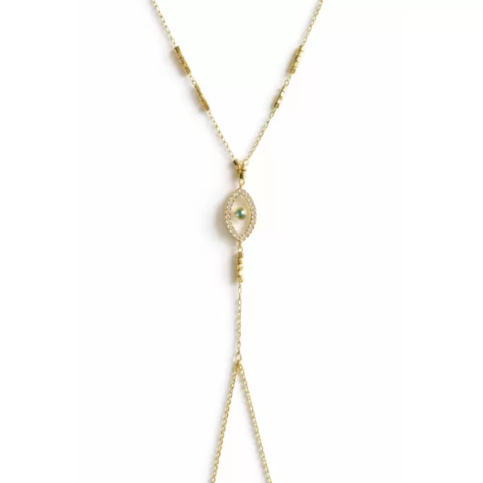 GOLD EVIL EYE DROP ŞAHMERAN