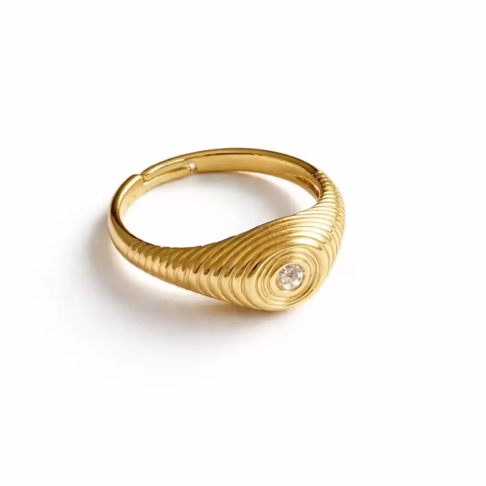 GOLD SPIRAL CRYSTAL YÜZÜK