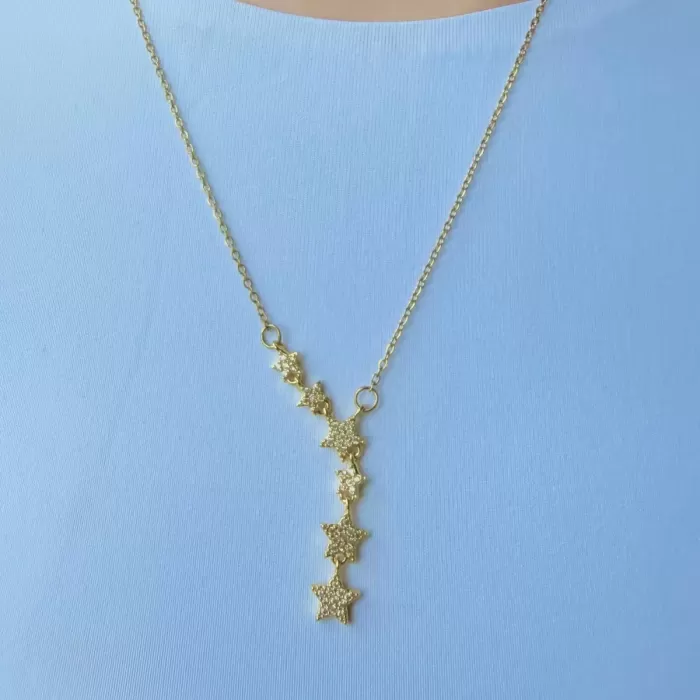 GOLD MUSTI STAR KOLYE
