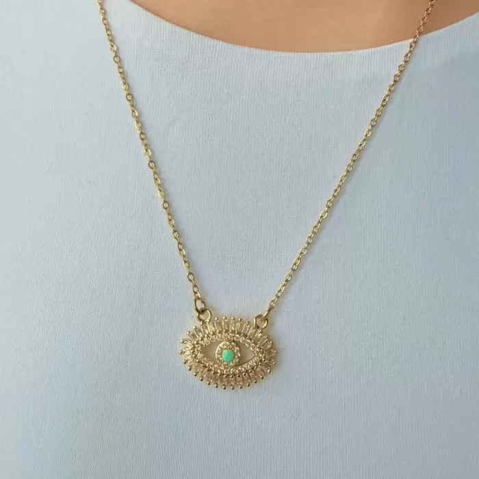 GOLD EVIL EYE KOLYE