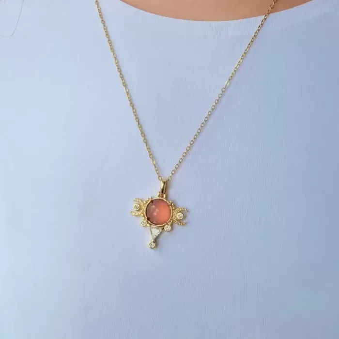 GOLD SUN&MOON VINTAGE KOLYE
