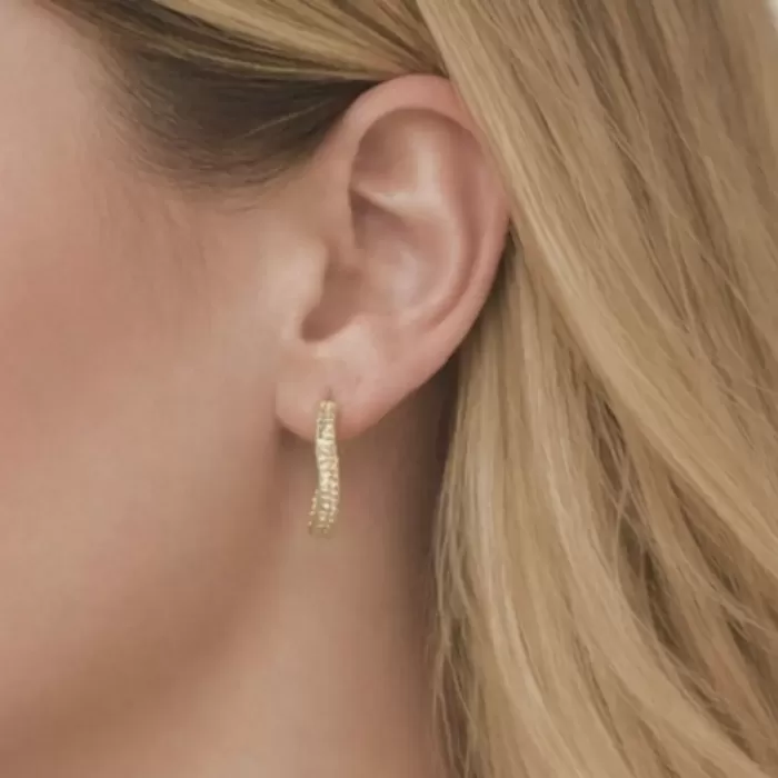 GOLD DALGALI HALKA KÜPE