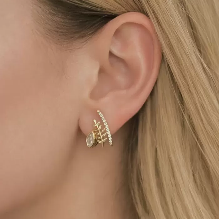 GOLD BAŞAK TAŞLI KÜPE