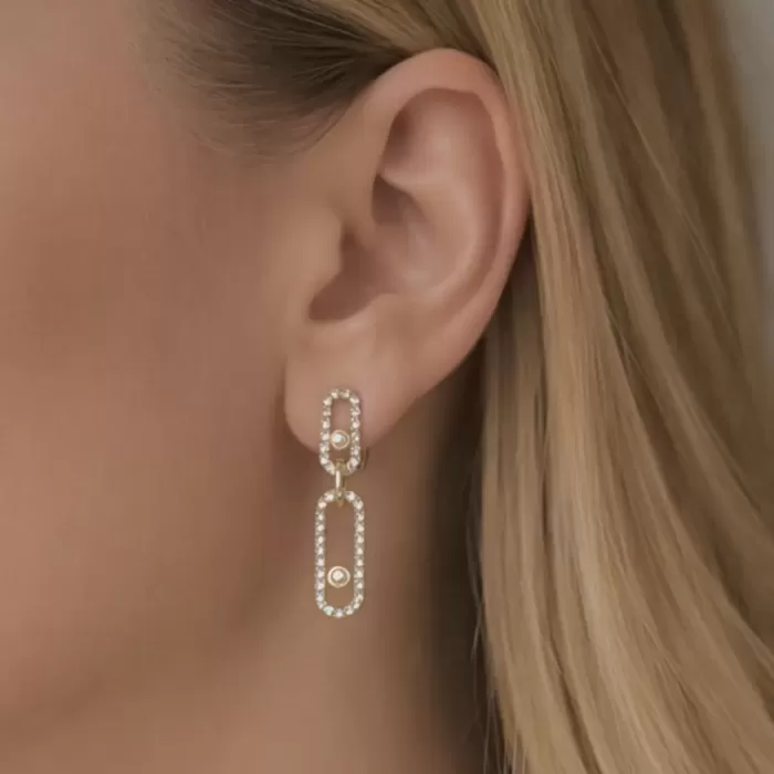 GOLD MESSİKA TAŞLI VIP KÜPE