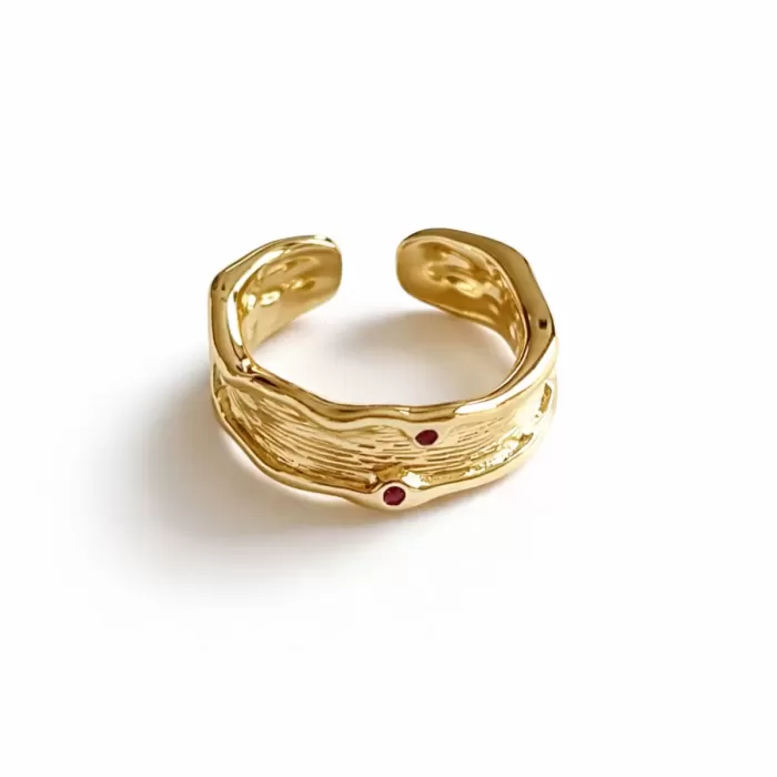 GOLD RUBY DETAIL VINTAGE YÜZÜK