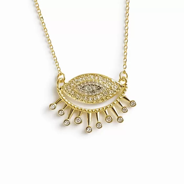 GOLD DANGLING EVIL EYE VIP KOLYE