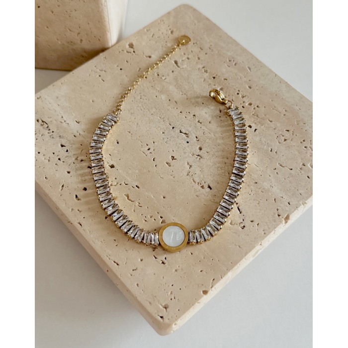 GOLD ROMA HARF ÇELİK BİLEKLİK