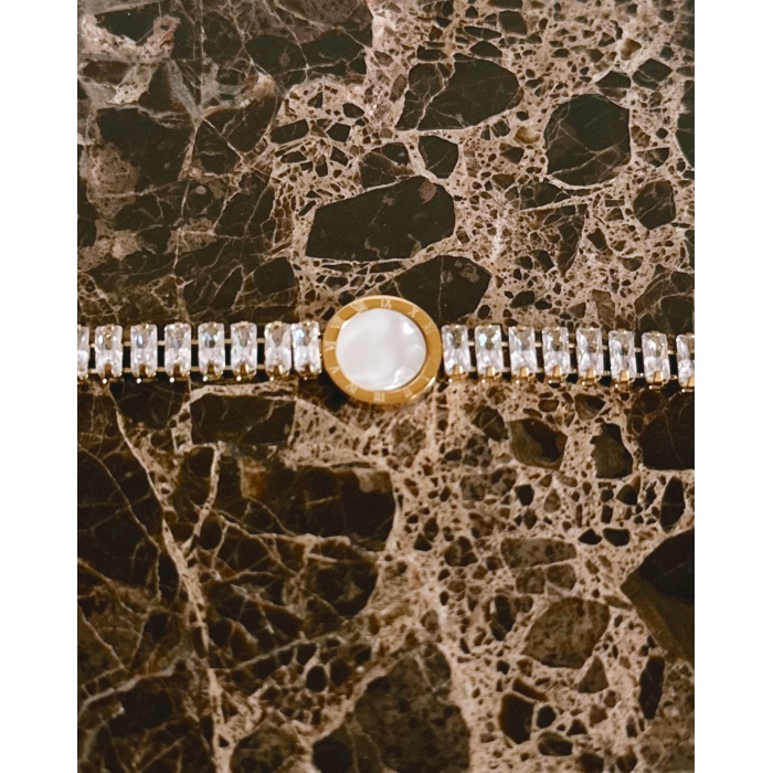 GOLD ROMA HARF ÇELİK BİLEKLİK