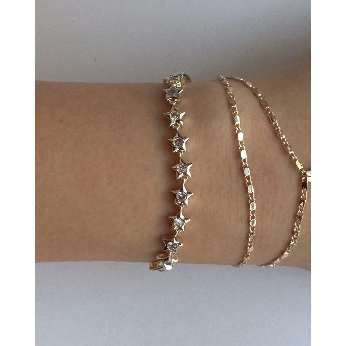 GOLD ZİRKON TAŞLI YILDIZ BİLEKLİK