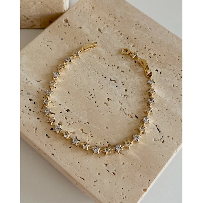 GOLD ZİRKON TAŞLI YILDIZ BİLEKLİK
