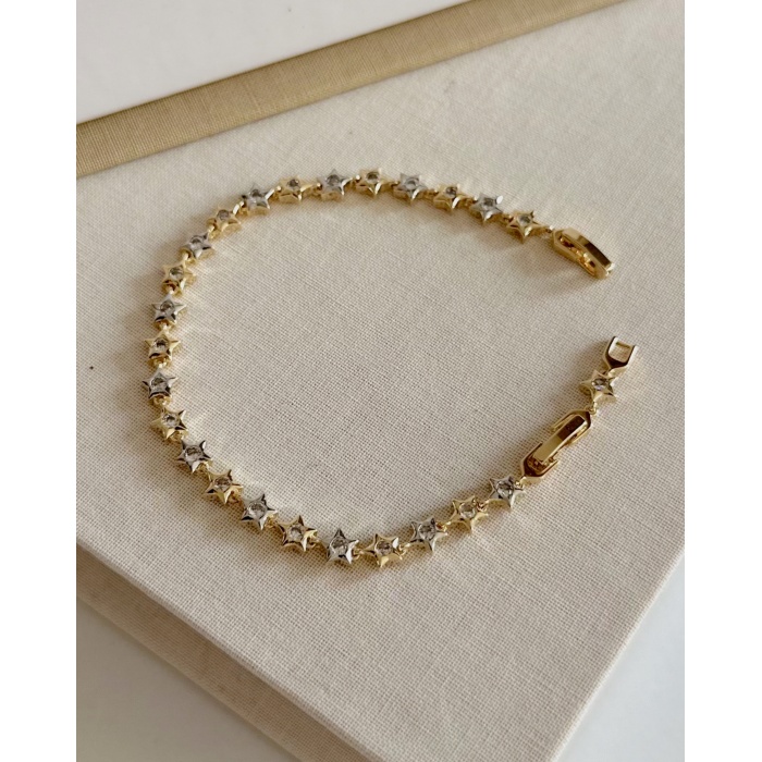 GOLD ZİRKON TAŞLI YILDIZ BİLEKLİK