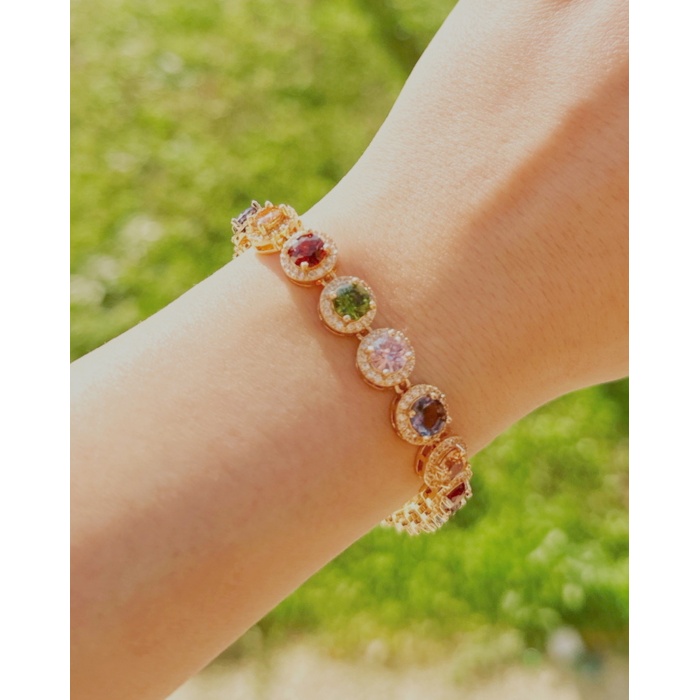 RENKLİ ZİRKON TAŞLI BUBBLE BİLEKLİK