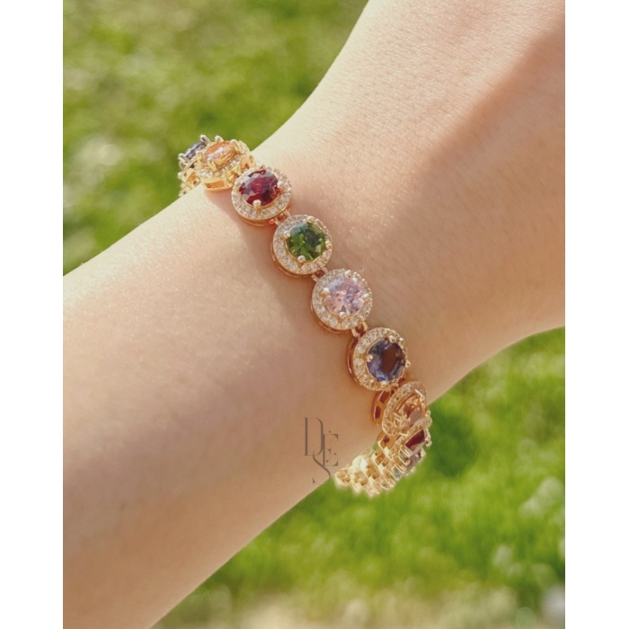 RENKLİ ZİRKON TAŞLI BUBBLE BİLEKLİK