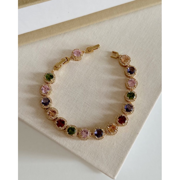RENKLİ ZİRKON TAŞLI BUBBLE BİLEKLİK