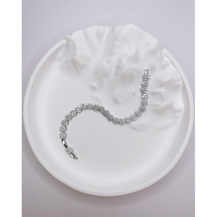 SİLVER ZİRKON TAŞLI BUBBLE  BİLEKLİK