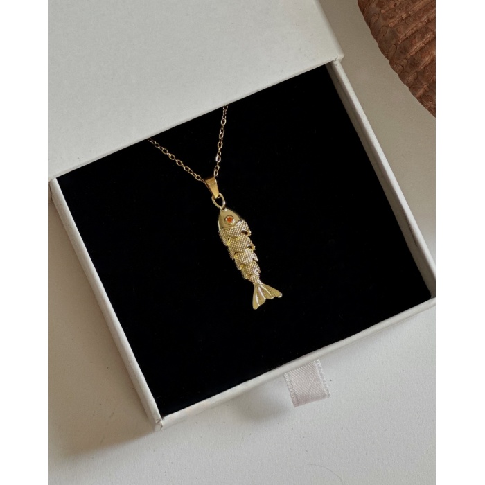 GOLD KIVRIK BALIK KOLYE