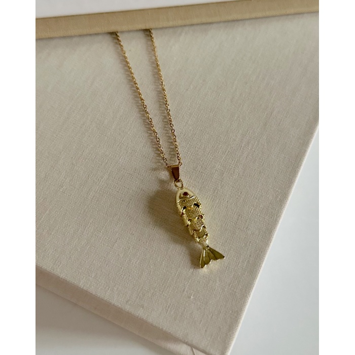 GOLD KIVRIK BALIK KOLYE