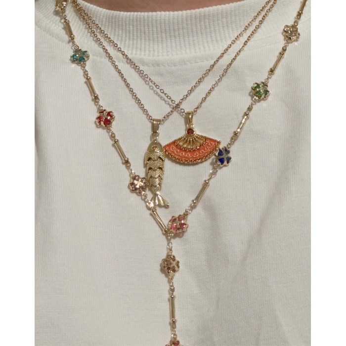 GOLD KIVRIK BALIK KOLYE