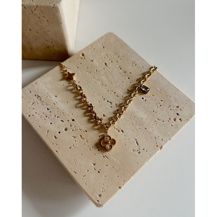 GOLD YONCA ÇİÇEK KOLYE