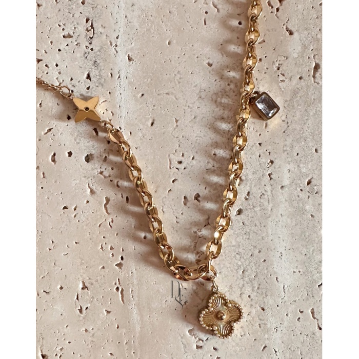 GOLD YONCA ÇİÇEK KOLYE