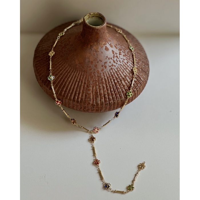 RENKLİ YONCA Y KOLYE