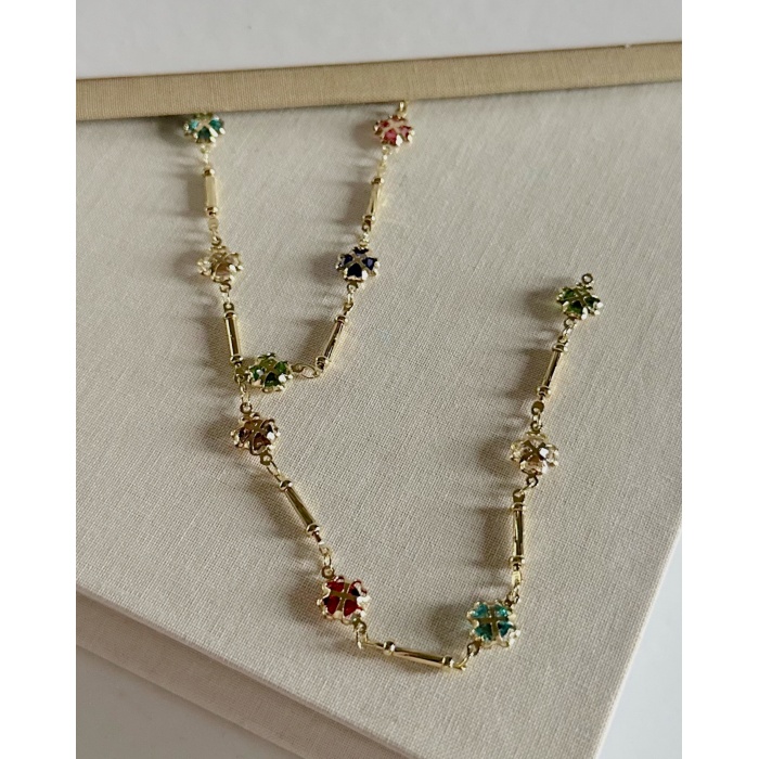 RENKLİ YONCA Y KOLYE