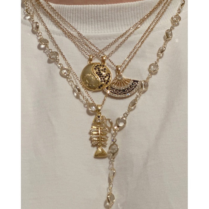 TAŞLI BALIK KILÇIĞI KOLYE